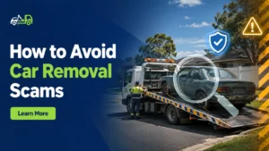 Infographic illustrating tips to avoid car removal scams